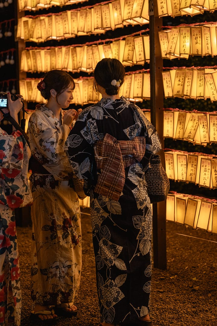 Two girls during Mitama festival in Yasukuni Jinja