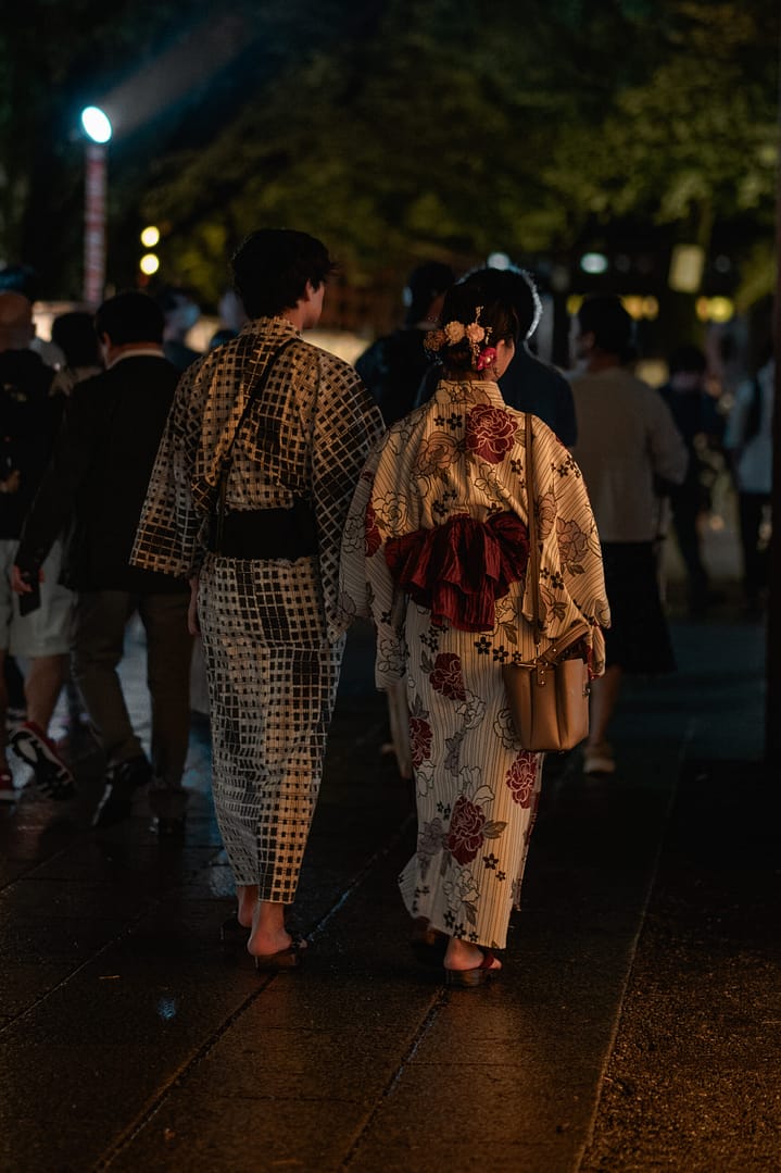 A couple during Mitama festival in Yasukuni Jinja